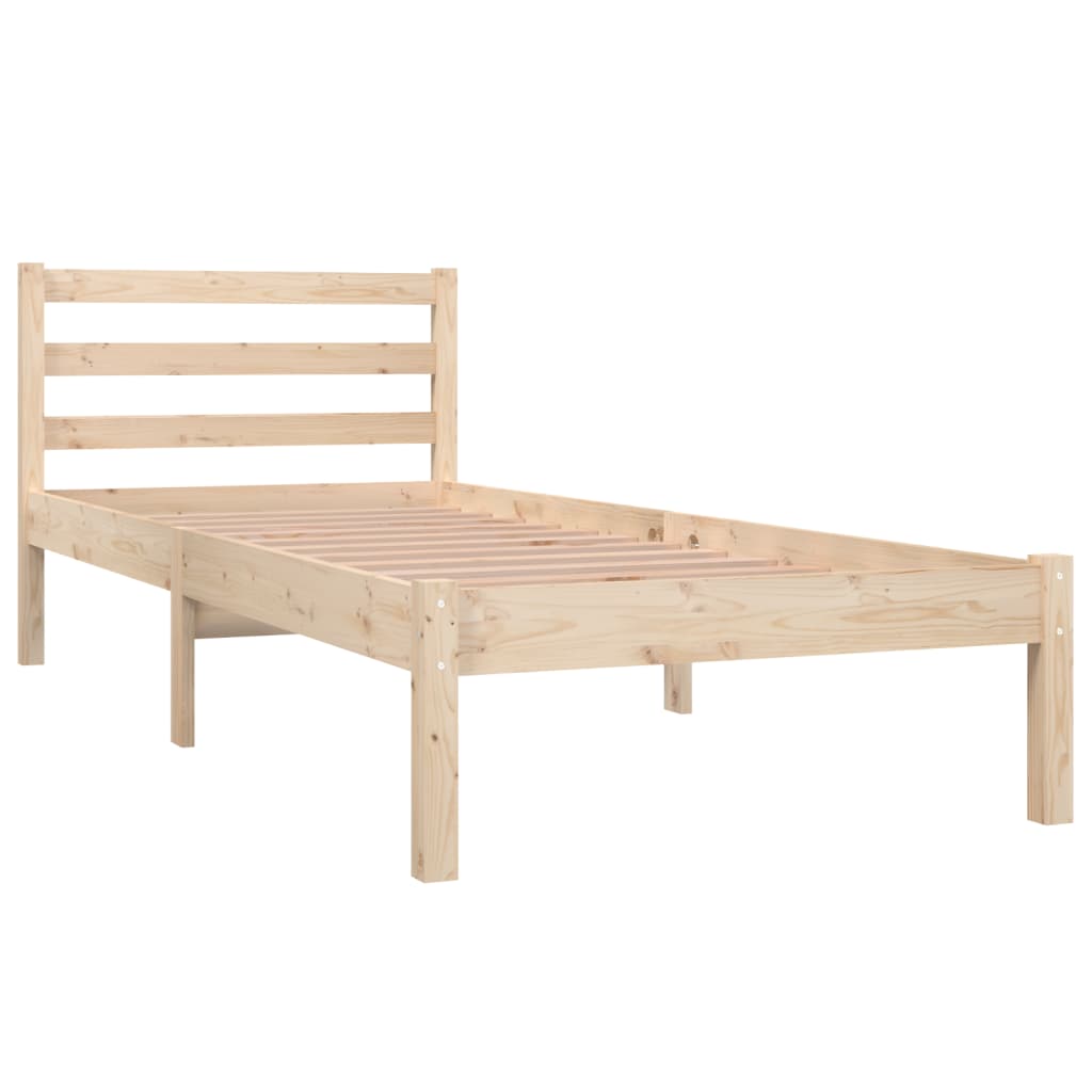 vidaXL Cadre de lit bois de pin massif 75x190 cm petit simple