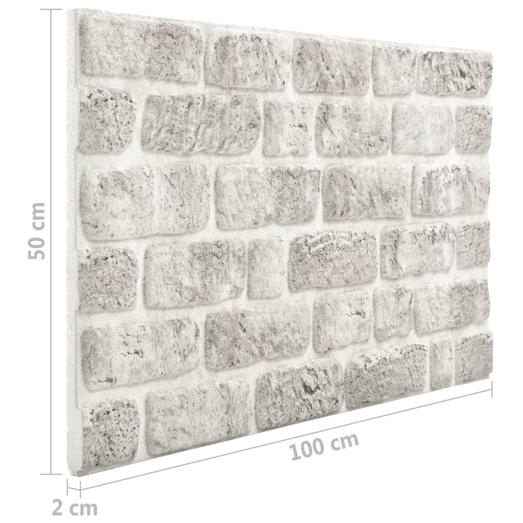 vidaXL Panneaux muraux 3D design de brique gris clair 11 pcs EPS