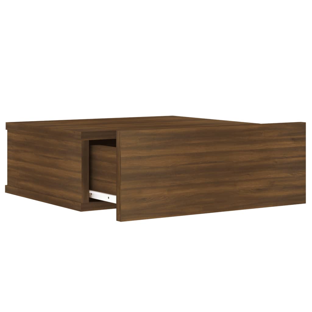 vidaXL Tables de chevet flottantes 2 pcs Chêne marron 40x30x15 cm