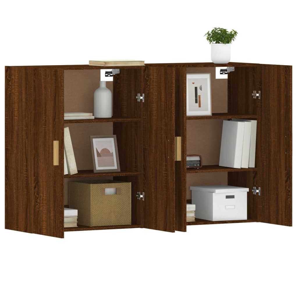 vidaXL Armoires murales 2 pcs chêne marron bois d'ingénierie