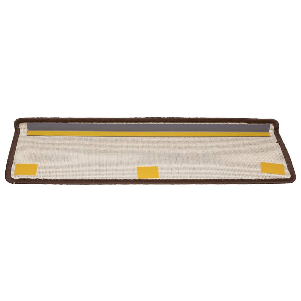 vidaXL Tapis d'escalier 15 pcs 65x21x4 cm Marron