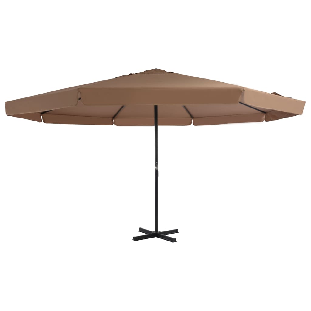 vidaXL Parasol d'extérieur avec poteau en aluminium 500 cm Taupe