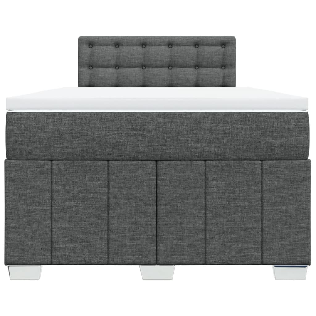 vidaXL Sommier à lattes de lit avec matelas gris foncé 120x190cm tissu