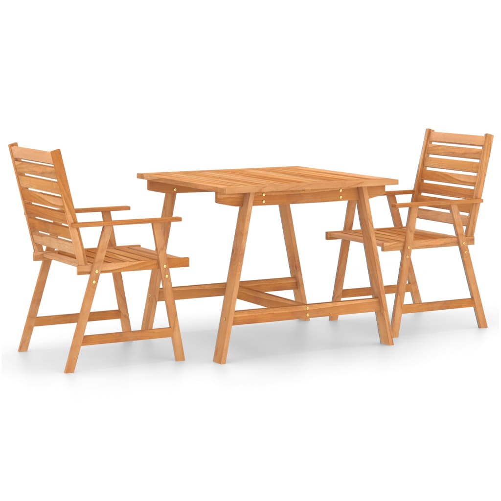 vidaXL Mobilier de salle à manger de jardin 3 pcs Bois d'acacia solide