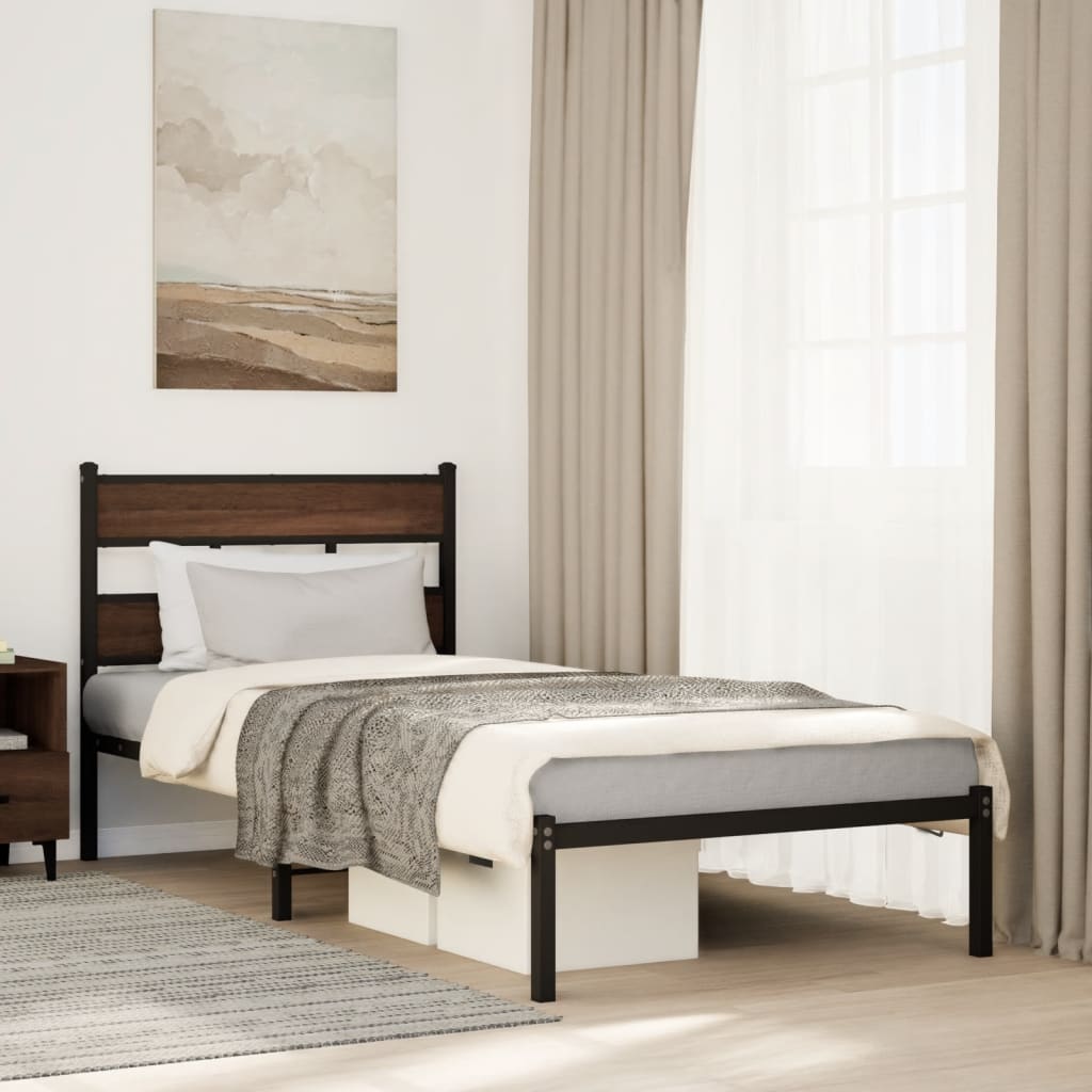 vidaXL Cadre de lit sans matelas avec tête de lit 107x203 cm