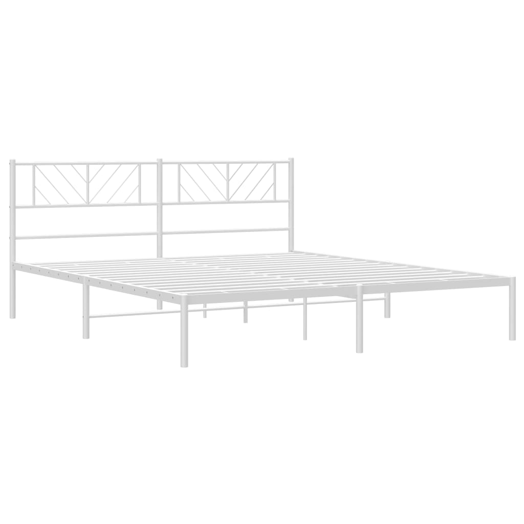 vidaXL Cadre de lit métal sans matelas et tête de lit blanc 193x203 cm