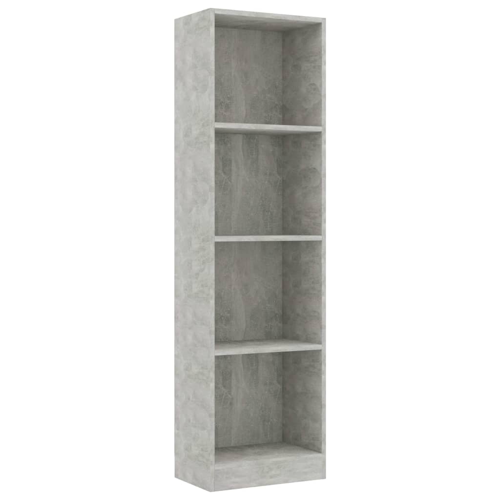 vidaXL Bibliothèque à 4 niveaux Gris béton 40x24x142cm Bois ingénierie