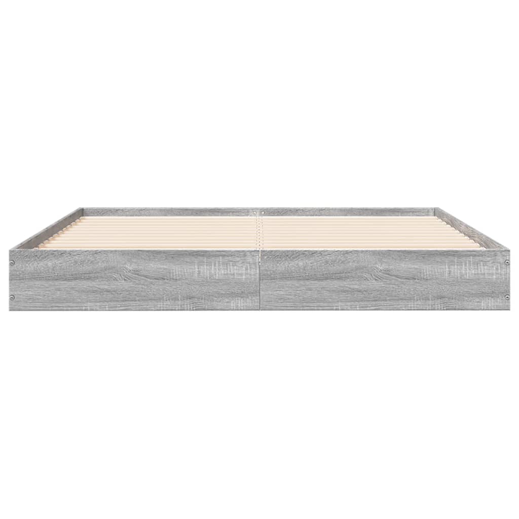 vidaXL Cadre de lit sans matelas sonoma gris 140x190 cm