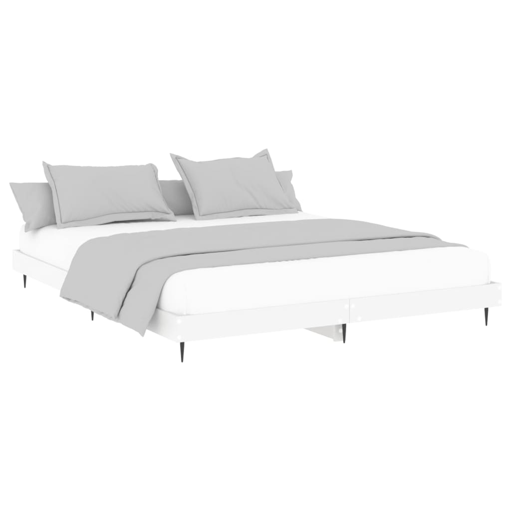 vidaXL Cadre de lit sans matelas blanc 150x200 cm bois d'ingénierie