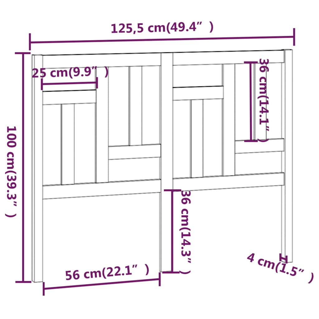 vidaXL Tête de lit Blanc 125,5x4x100 cm Bois massif de pin