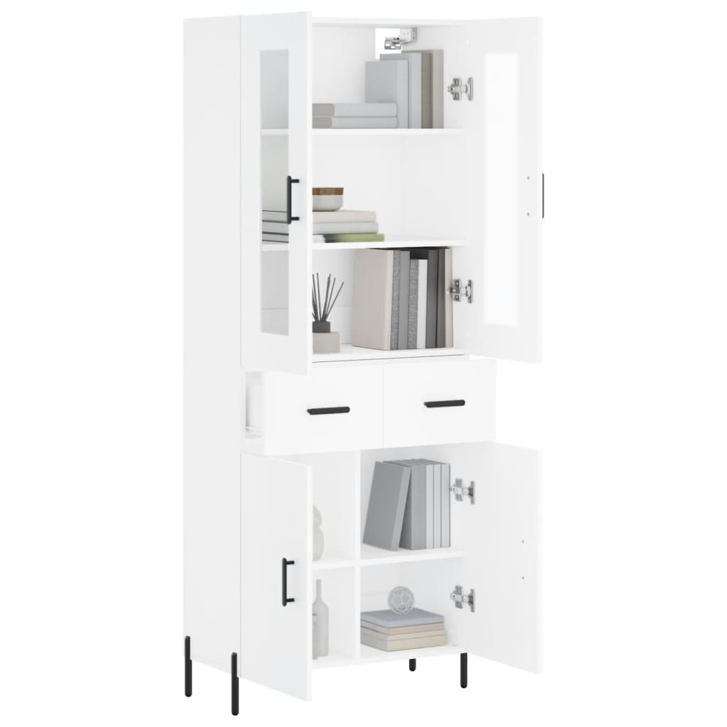 vidaXL Buffet haut Blanc 69,5x34x180 cm Bois d'ingénierie