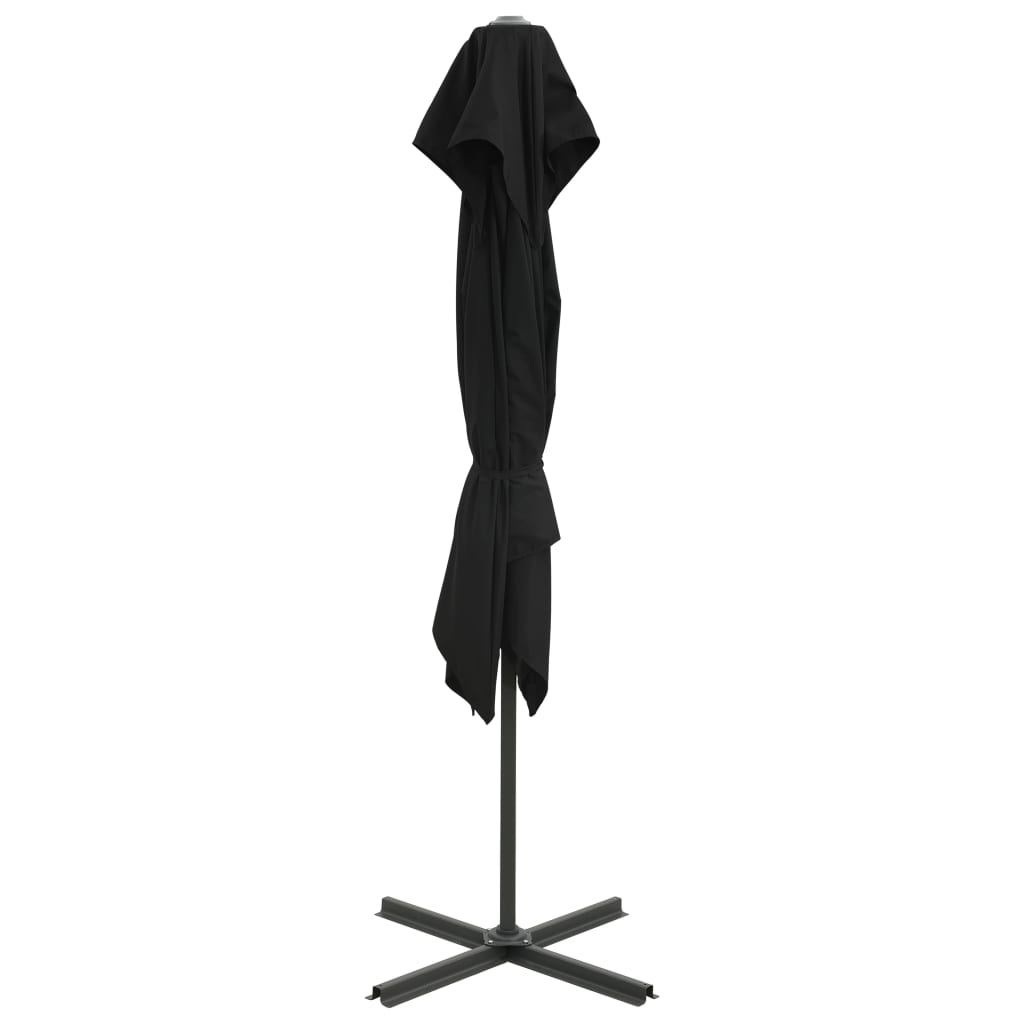 vidaXL Parasol de jardin en porte-à-faux à double toit 250x250 cm noir