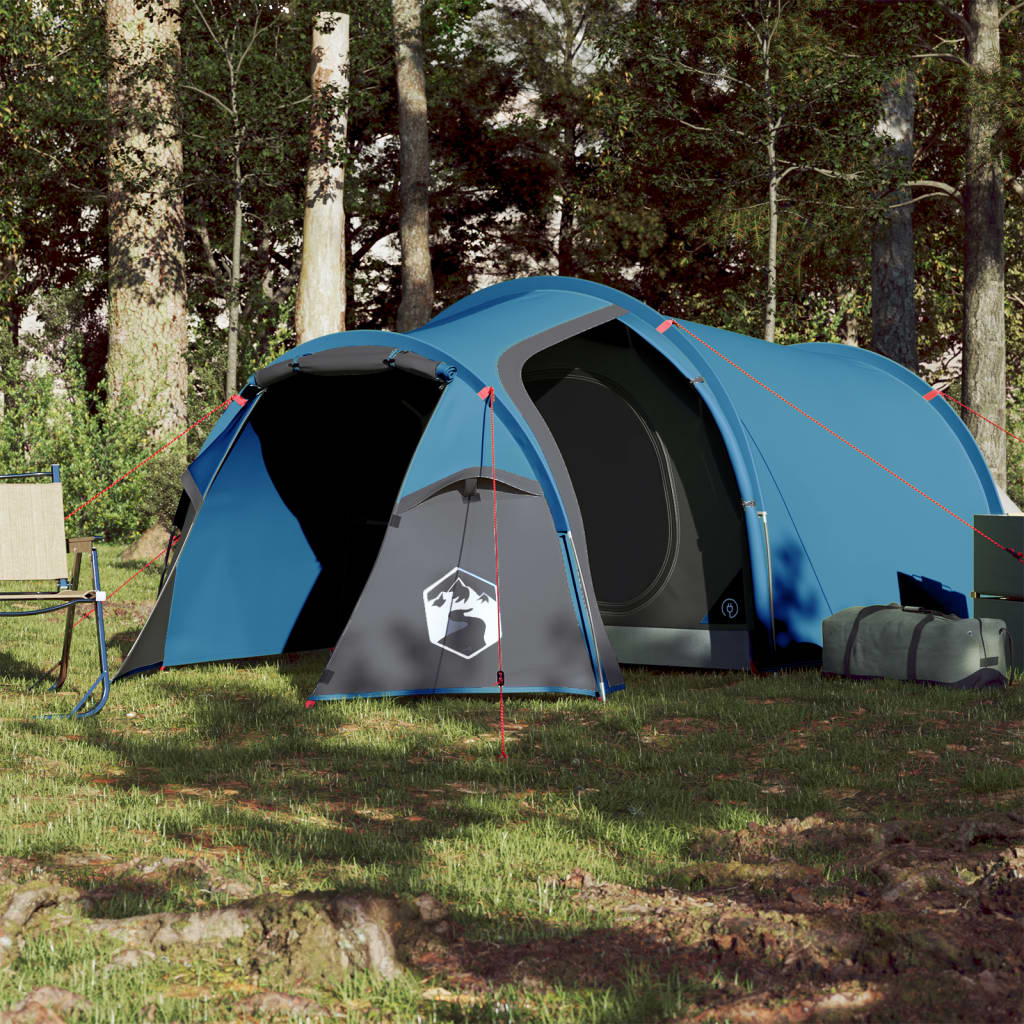 vidaXL Tente de camping tunnel 3 personnes bleu imperméable