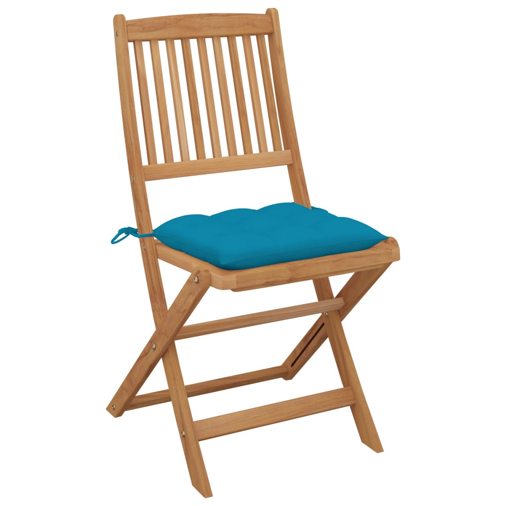 vidaXL Chaises pliables de jardin lot de 6 avec coussins Bois d'acacia