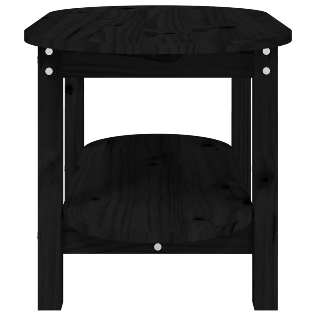 vidaXL Table basse Noir 80x45x45 cm Bois massif de pin