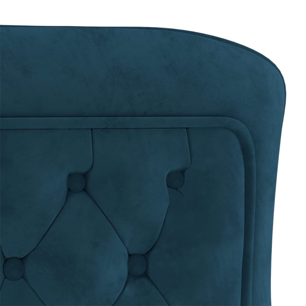vidaXL Chaise de salle à manger Bleu 53x52x98 cm Velours et inox