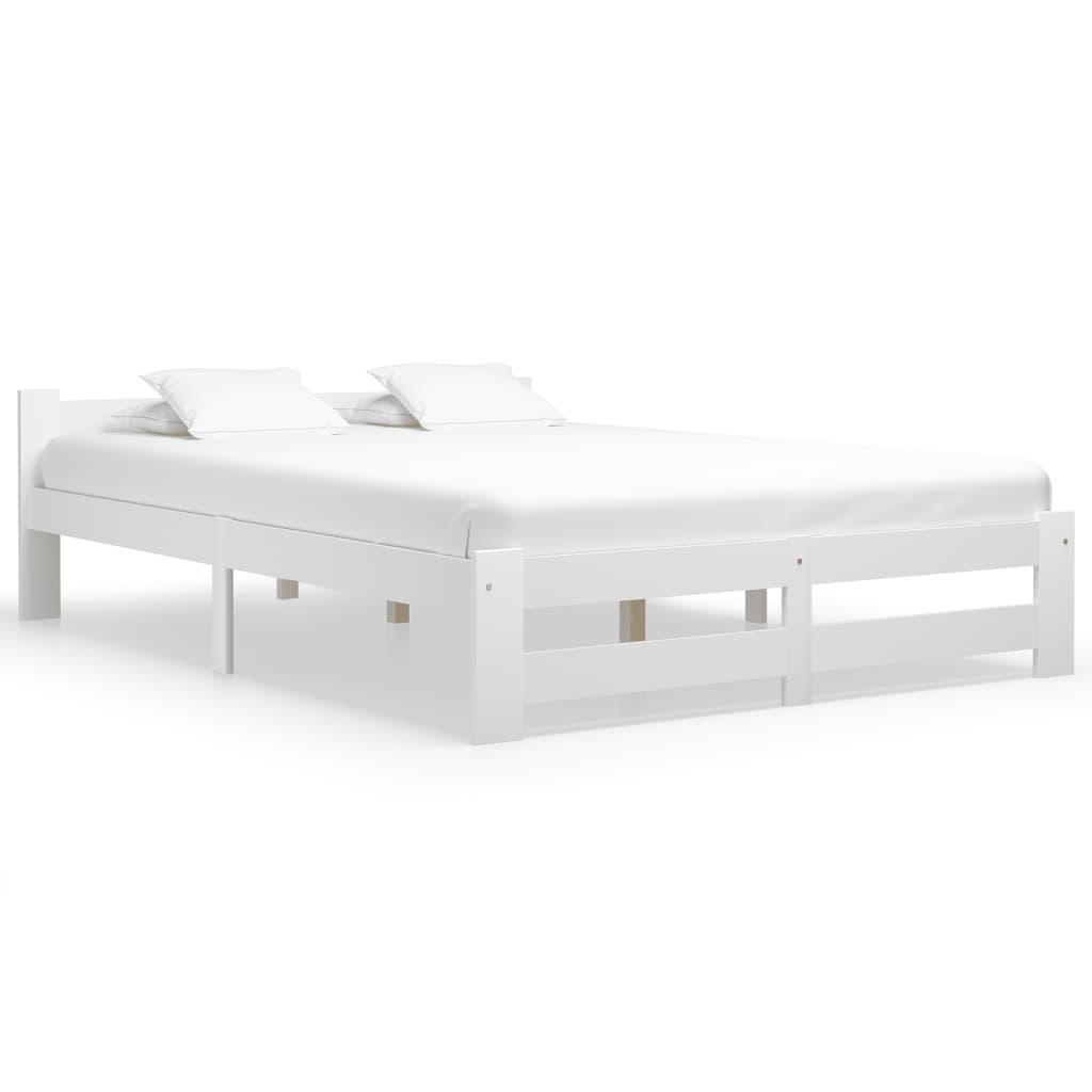 vidaXL Cadre de lit sans matelas blanc bois de pin massif 120x200 cm