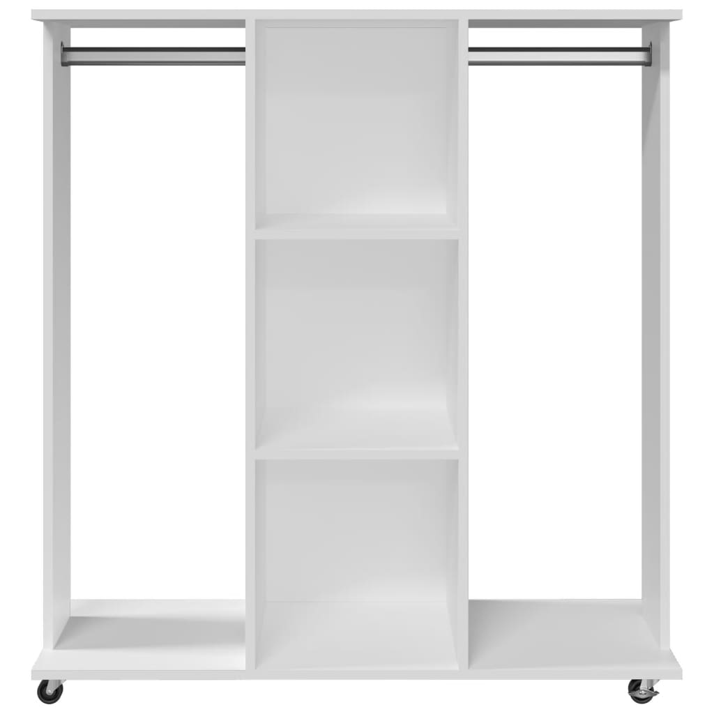 vidaXL Garde-robe avec roues blanc 102x38x110 cm bois d'ingénierie