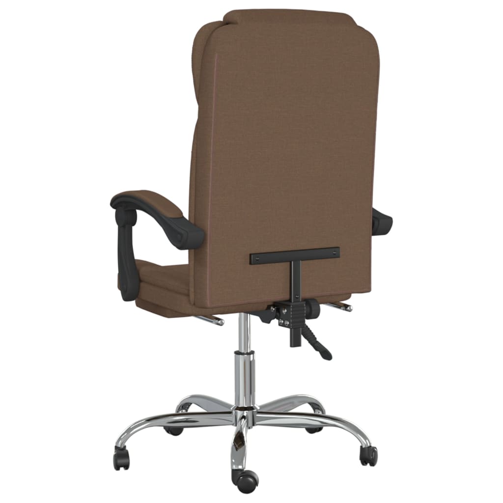 vidaXL Fauteuil inclinable de bureau Marron Tissu