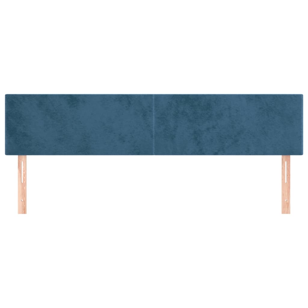 vidaXL Têtes de lit 2 pcs Bleu foncé 100x5x78/88 cm Velours