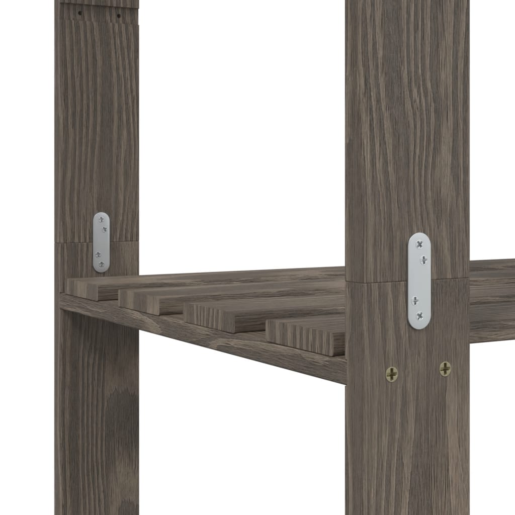 vidaXL Support de rangement à 3 niveaux gris 60x38x90 cm bois de pin
