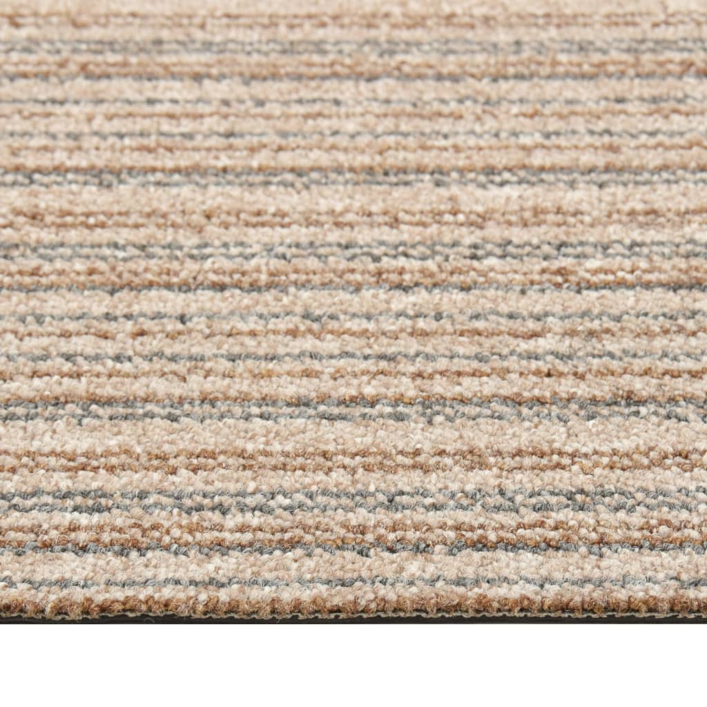 vidaXL Dalles de tapis de sol 20 pcs 5 m² 50x50 cm Beige rayé