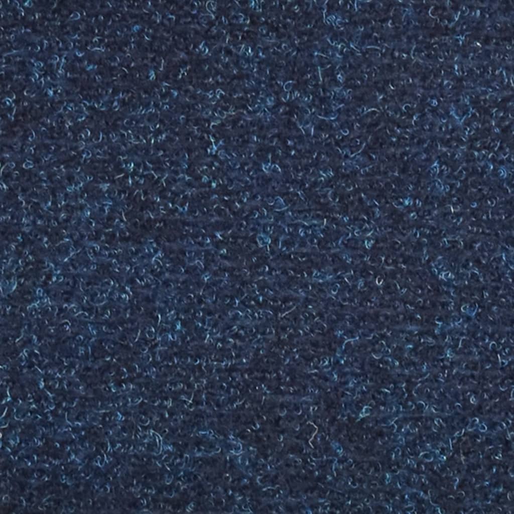 vidaXL Tapis d'escalier autocollants 15 pcs Bleu 65x21x4 cm Aiguilleté