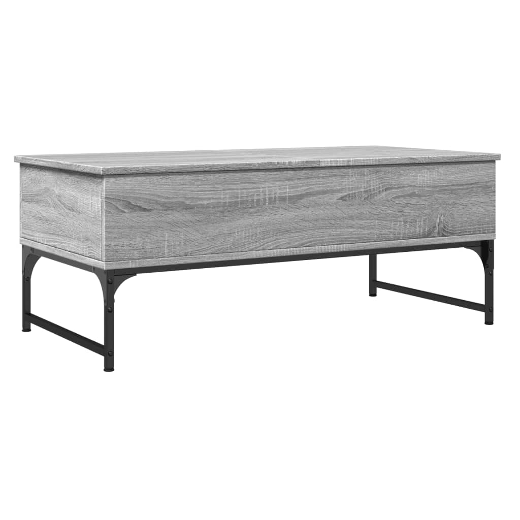 vidaXL Table basse sonoma gris 100x50x40 cm bois d'ingénierie et métal