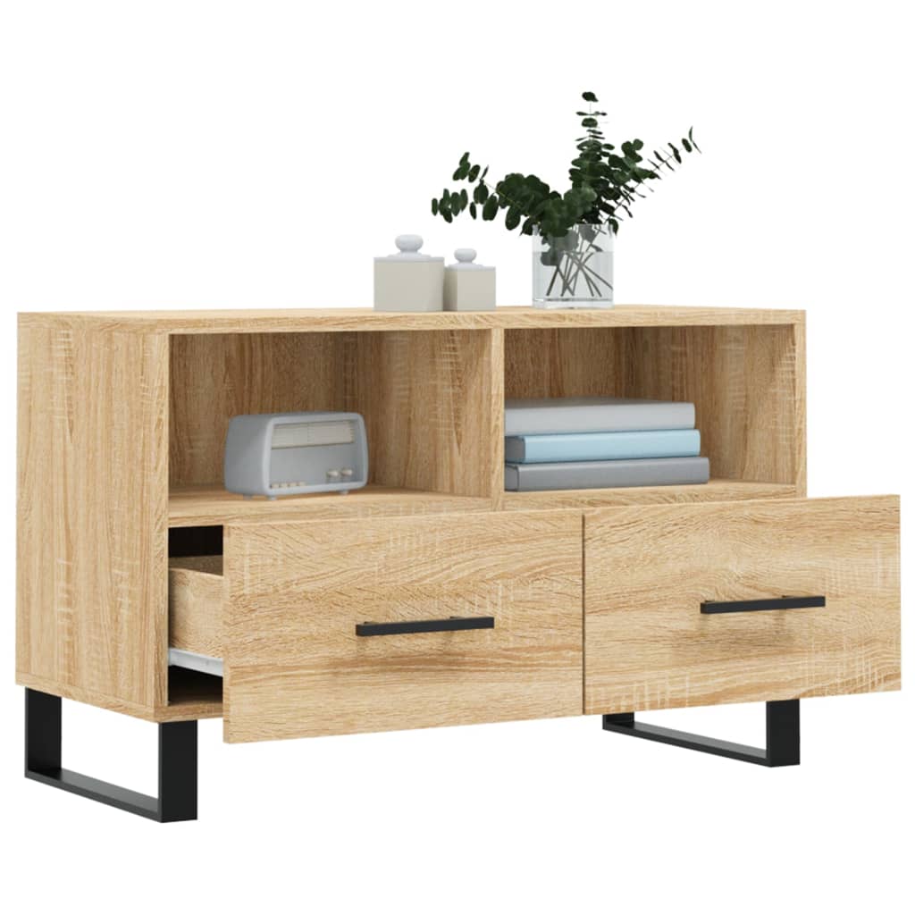 vidaXL Meuble TV Chêne sonoma 80x36x50 cm Bois d'ingénierie