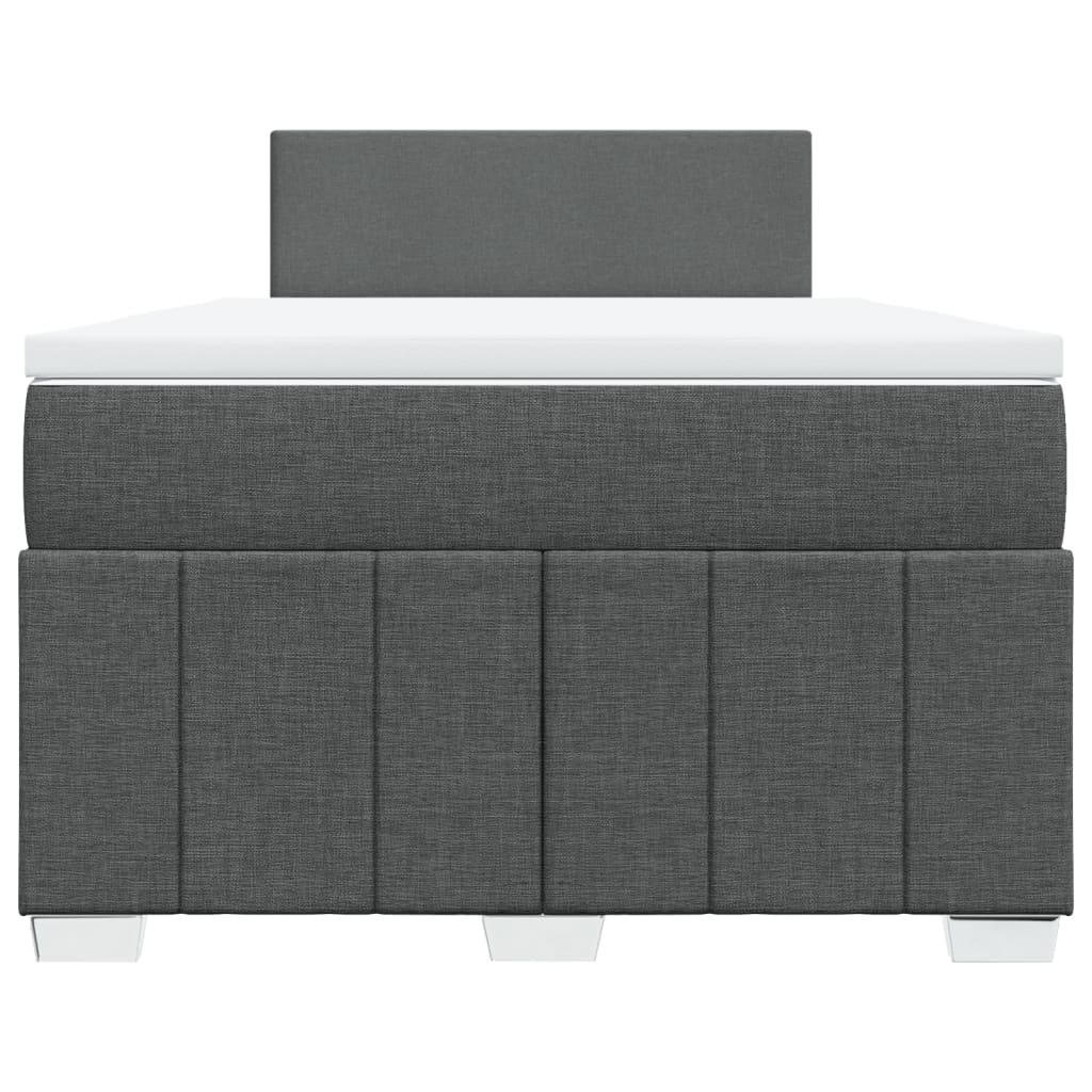 vidaXL Sommier à lattes de lit avec matelas gris foncé 120x190cm tissu