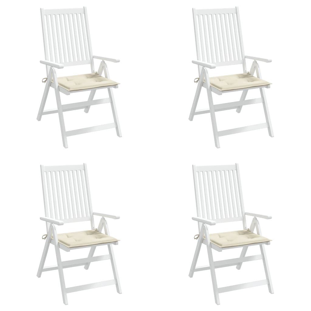 vidaXL Coussins de chaise de jardin 4 pcs crème 40x40x3cm tissu oxford