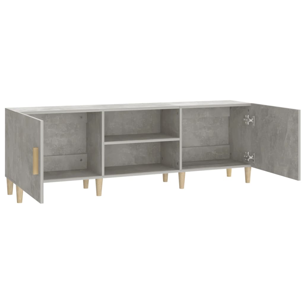 vidaXL Meuble TV Gris béton 150x30x50 cm Bois d'ingénierie