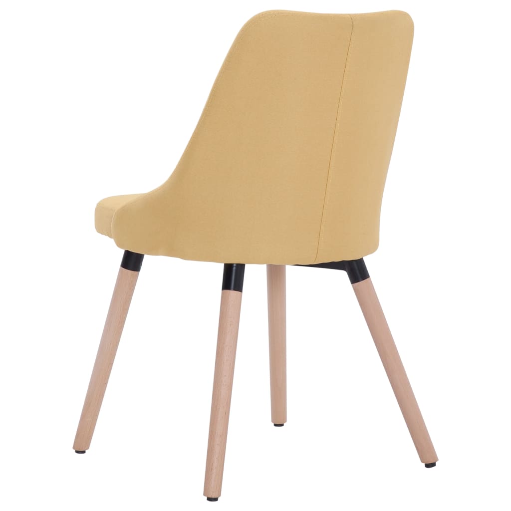 283632 vidaXL Dining Chairs 2 pcs Yellow Fabric