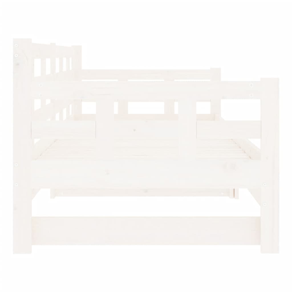 vidaXL Lit coulissant blanc bois de pin massif 2x(90x200) cm