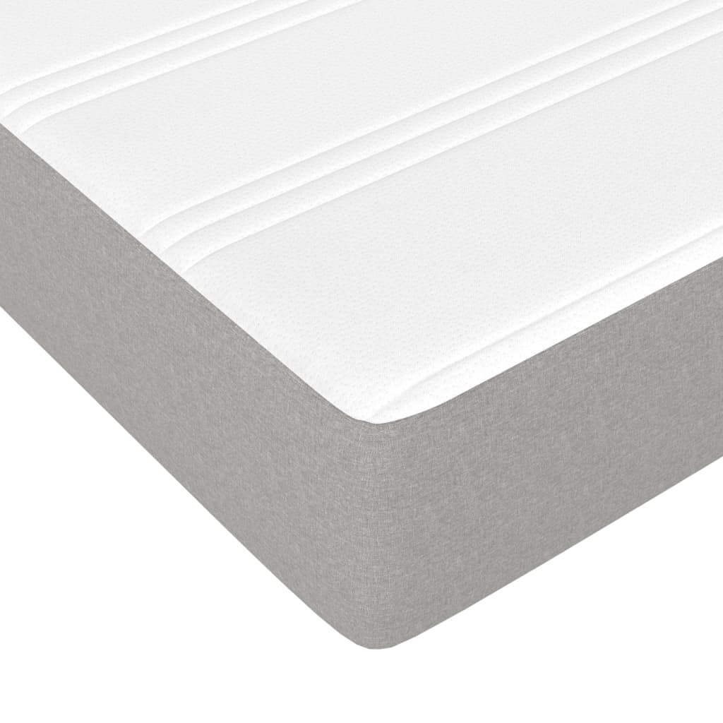 vidaXL Sommier à lattes de lit avec matelas Gris clair 90x200 cm Tissu