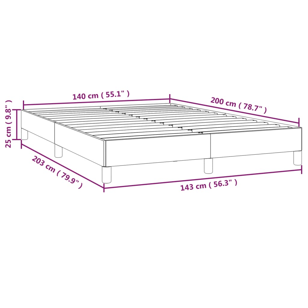 vidaXL Cadre de lit sans matelas gris foncé 140x200 cm tissu