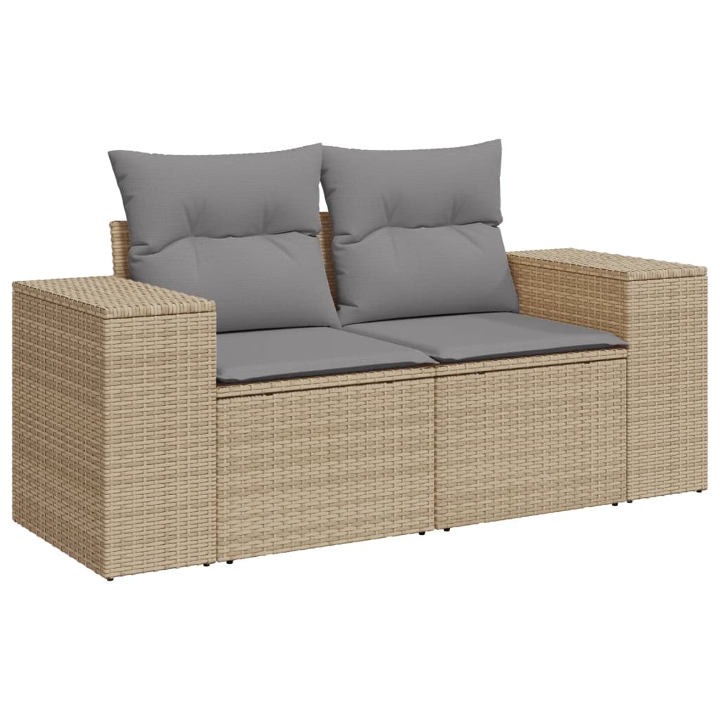 vidaXL Salon de jardin avec coussins 6 pcs beige résine tressée