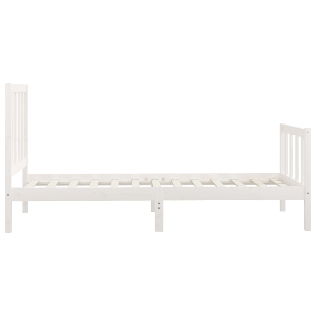 vidaXL Cadre de lit sans matelas blanc 100x200 cm bois massif