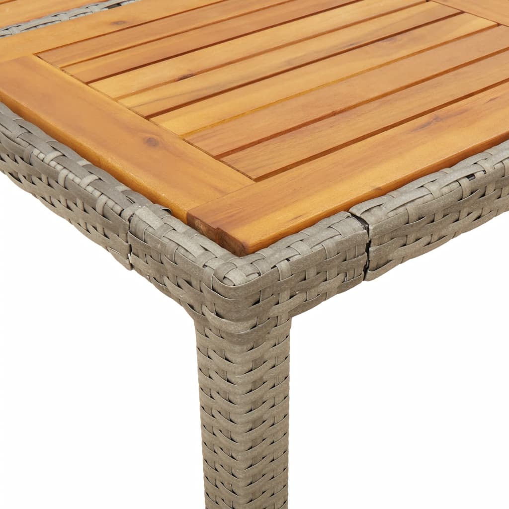 vidaXL Table de jardin 150x90x75 cm Acacia et résine tressée Gris