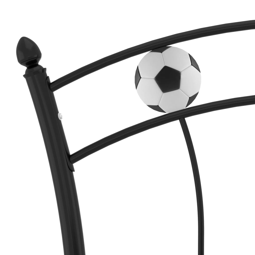 vidaXL Cadre de lit avec design de football Noir Métal 90x200 cm
