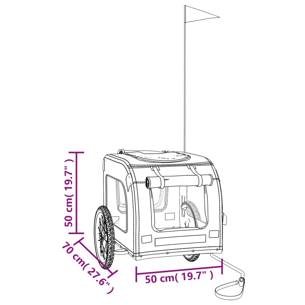 vidaXL Remorque de vélo pour animaux de compagnie orange et gris
