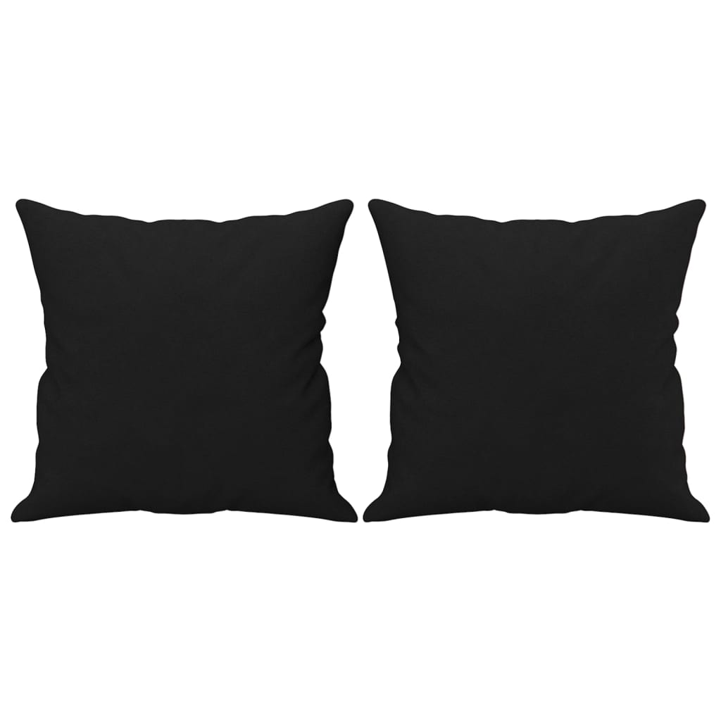 vidaXL Coussins décoratifs lot de 2 Noir 40x40 cm Tissu microfibre