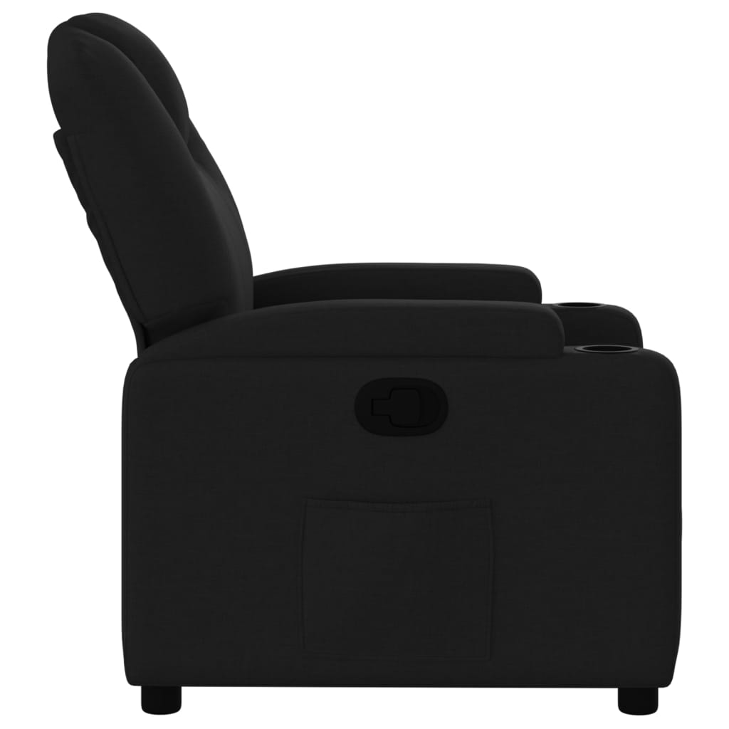 vidaXL Fauteuil inclinable Noir Tissu