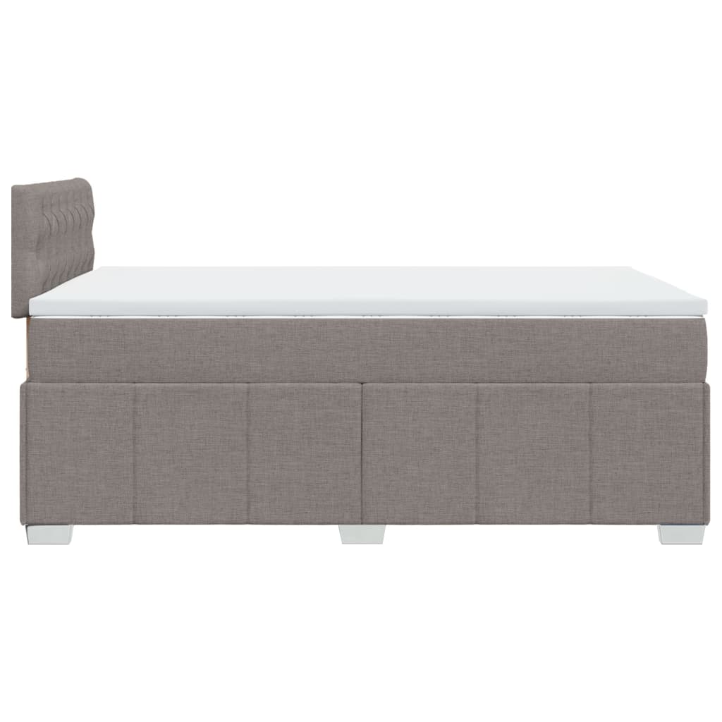 vidaXL Sommier à lattes de lit avec matelas Taupe 120x200 cm Tissu