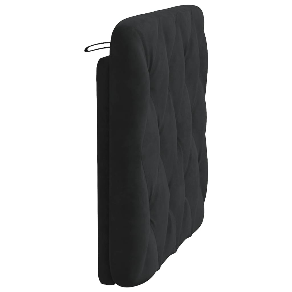 vidaXL Coussin de tête de lit noir 80 cm velours