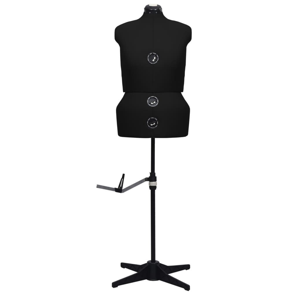 vidaXL Mannequin de robe ajustable pour femme Noir L Taille 44-50