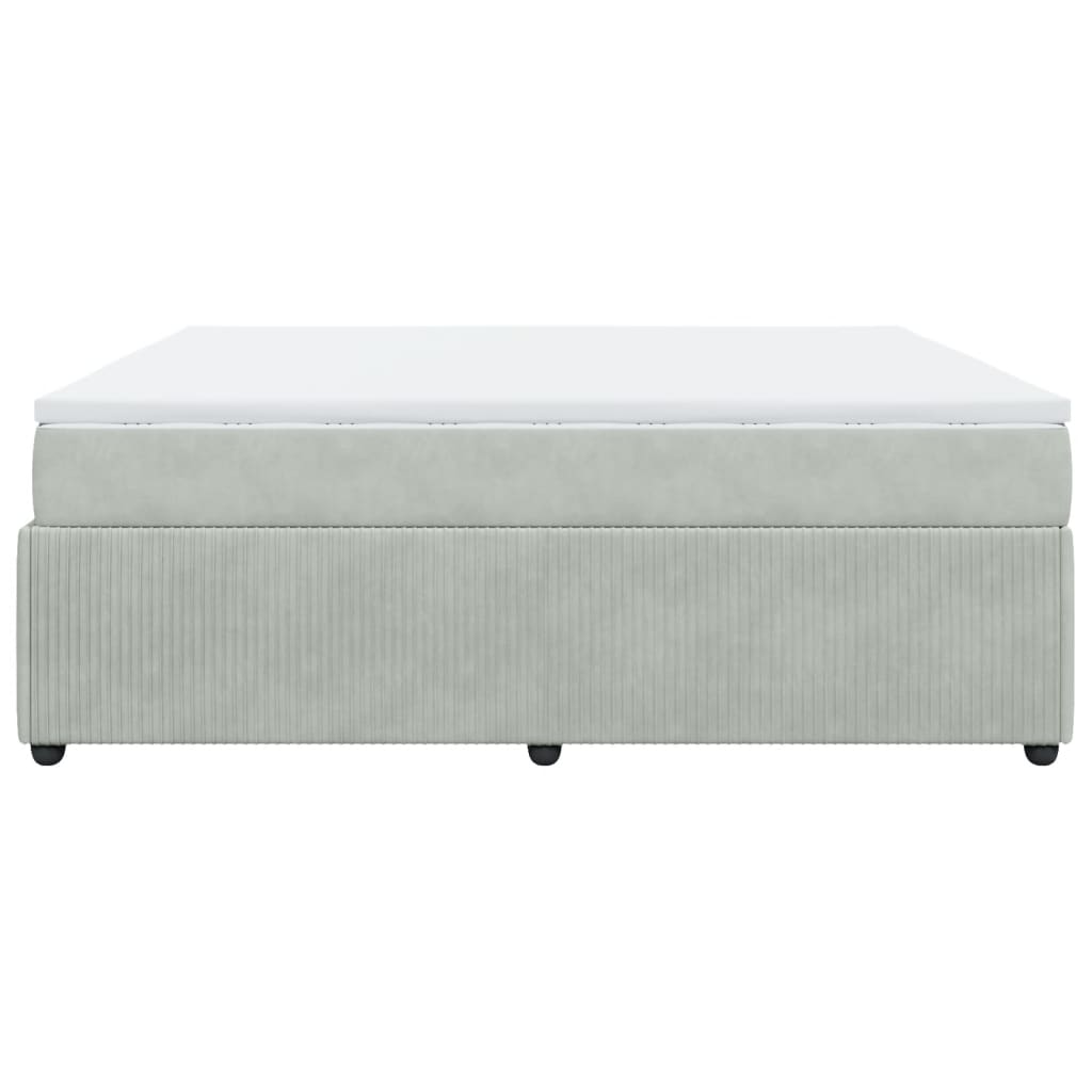 vidaXL Sommier à lattes de lit et matelas Gris clair 180x200cm Velours