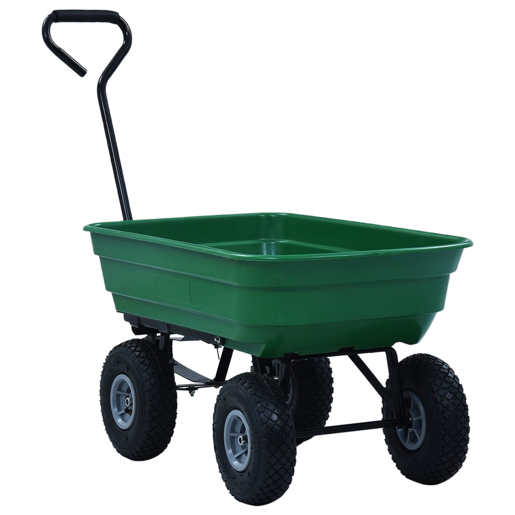 vidaXL Chariot à main de jardin 300 kg 75 L Vert