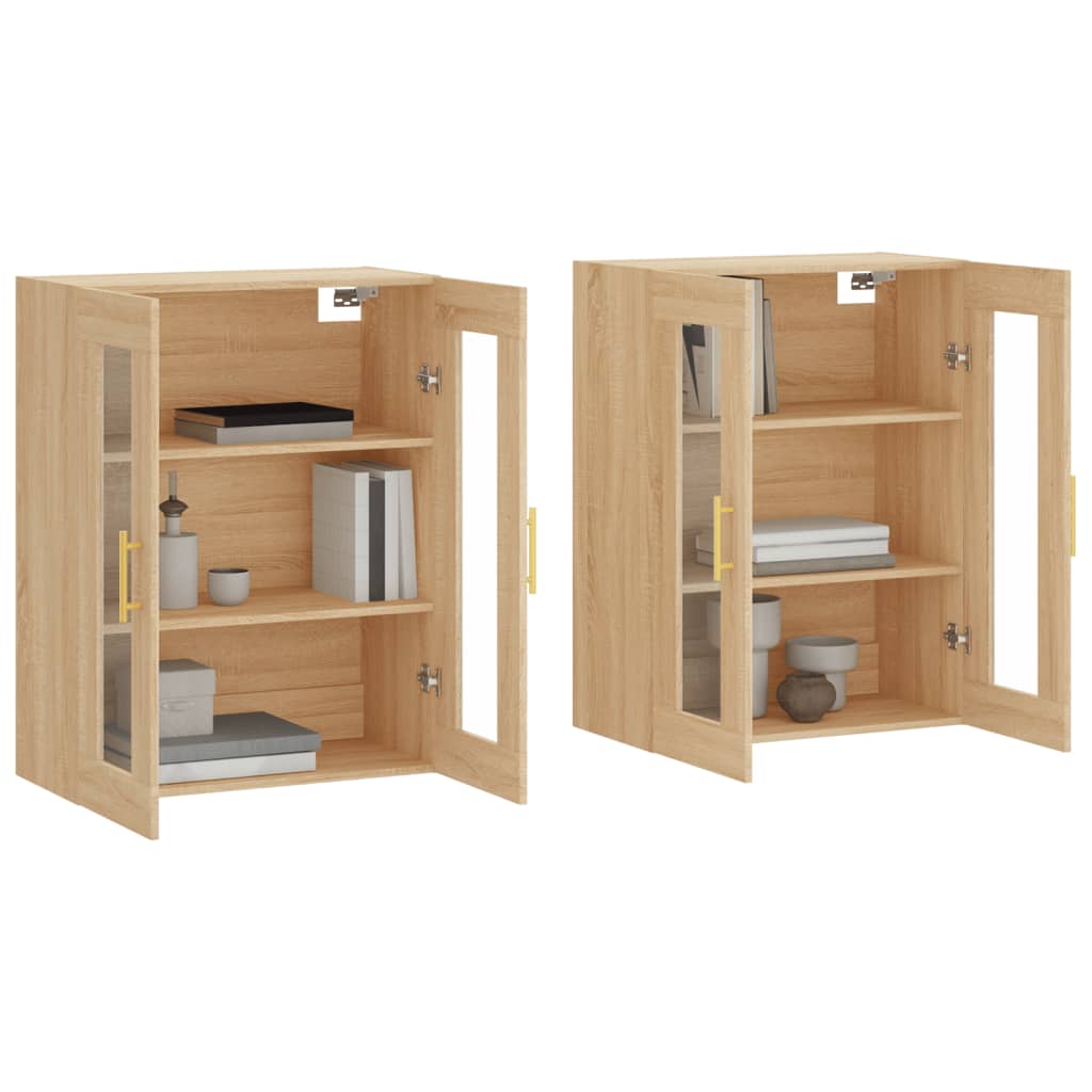 vidaXL Armoires murales 2 pcs chêne sonoma bois d'ingénierie