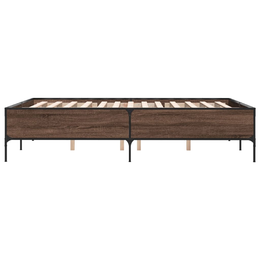 vidaXL Cadre de lit sans matelas chêne marron 150x200 cm